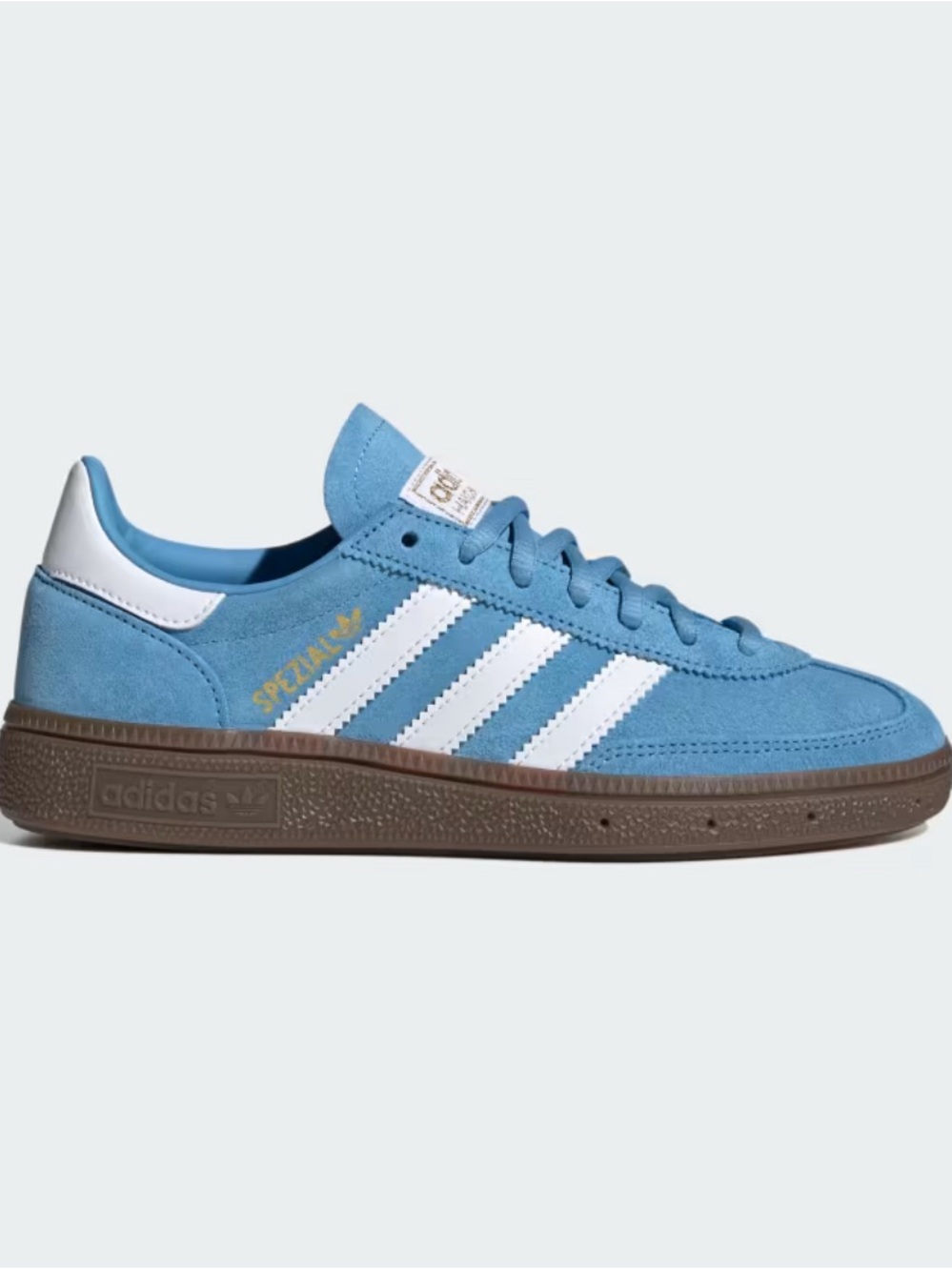 Adidas Spezial Suede Sneakers in Light Blue, White & Brown